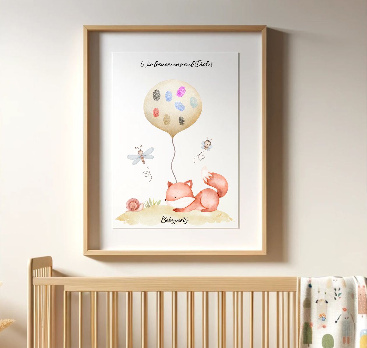 Post Babyparty- Fuchs mit Ballon