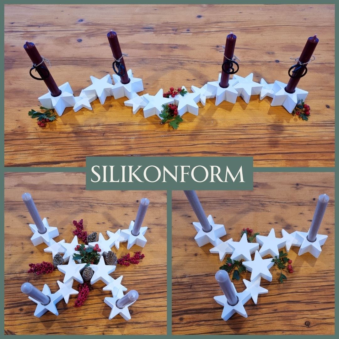 Gipsformen als Adventskranz