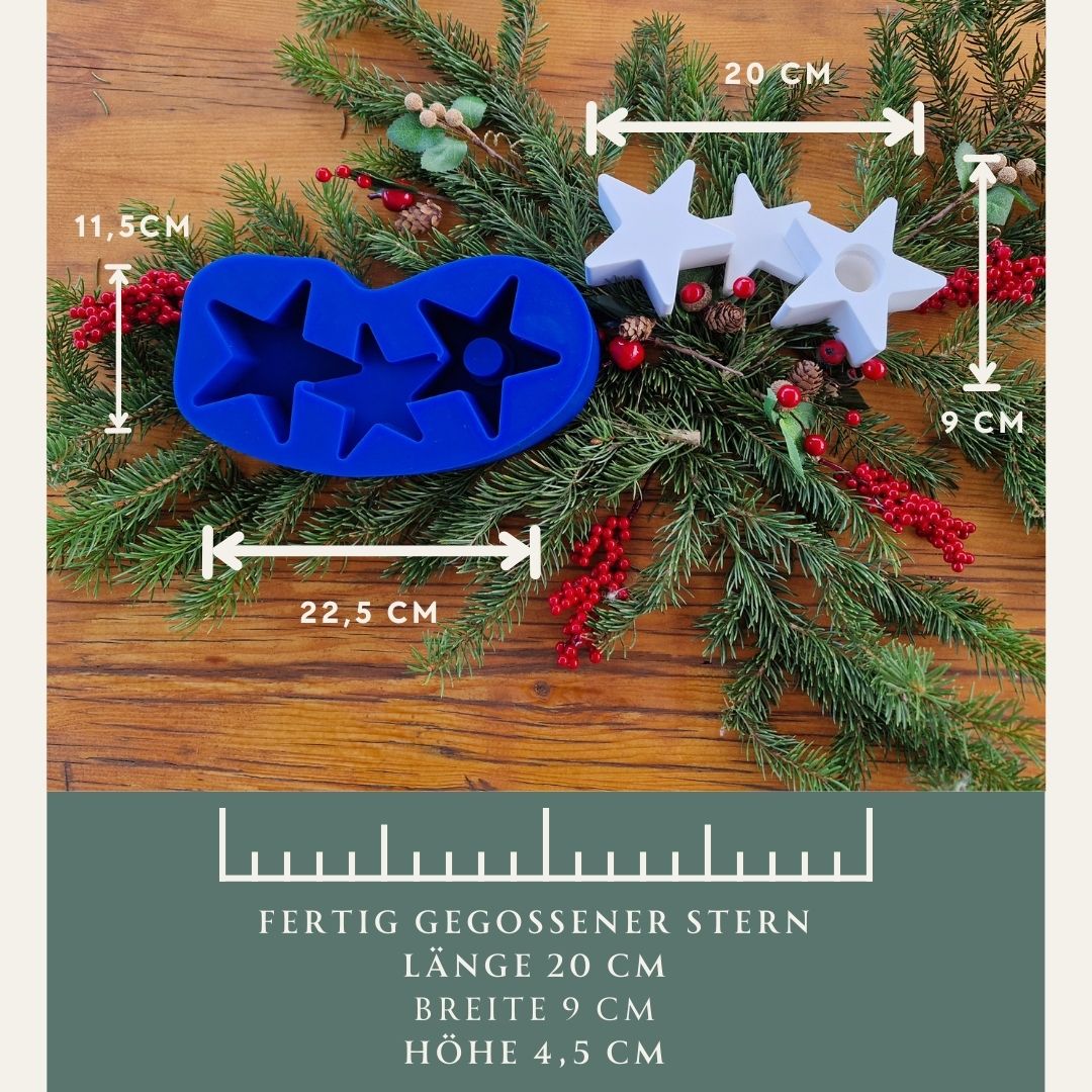 Gipsformen als Adventskranz - Maße