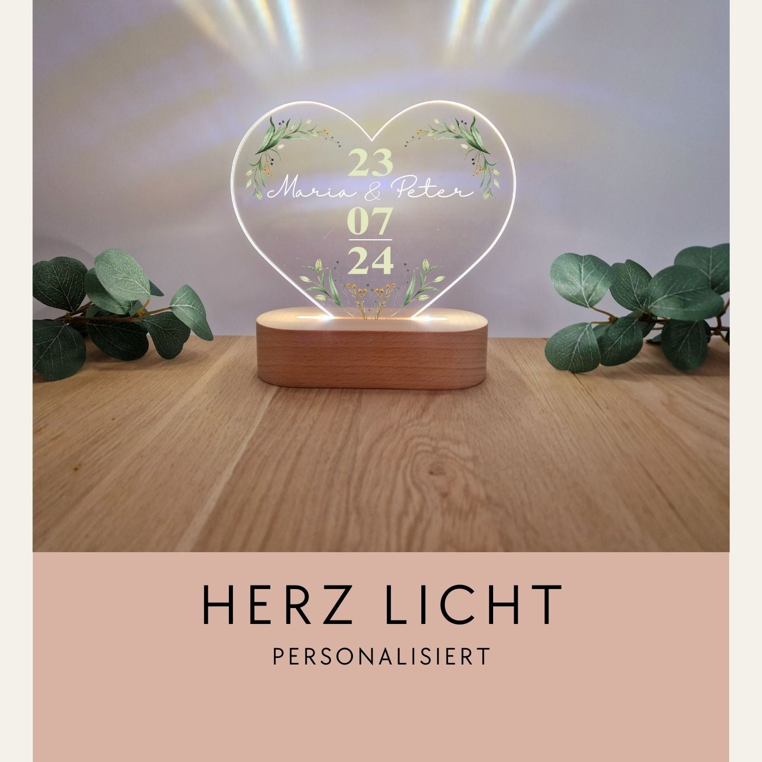Hochzeitslicht - Herz - personalisierbar