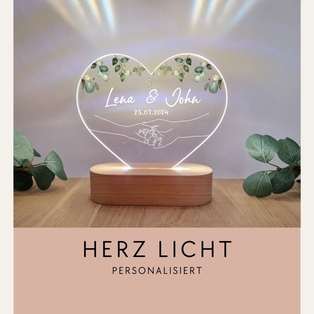 Hochzeitslicht - Herz personalisierbar