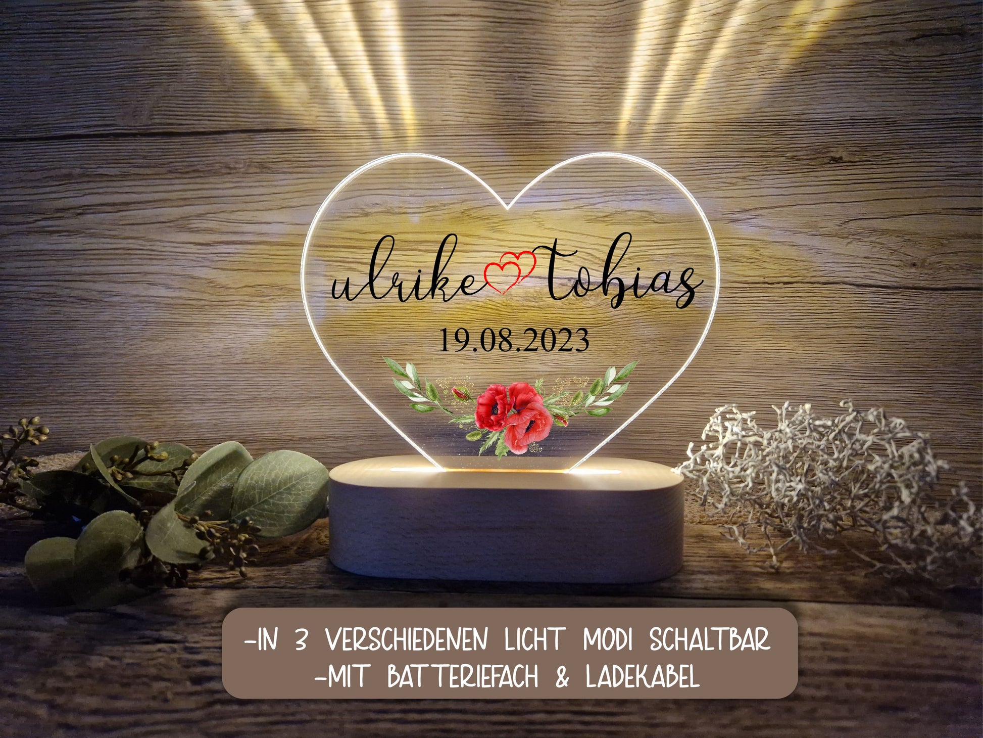 Hochzeitslicht - Namen und Datum