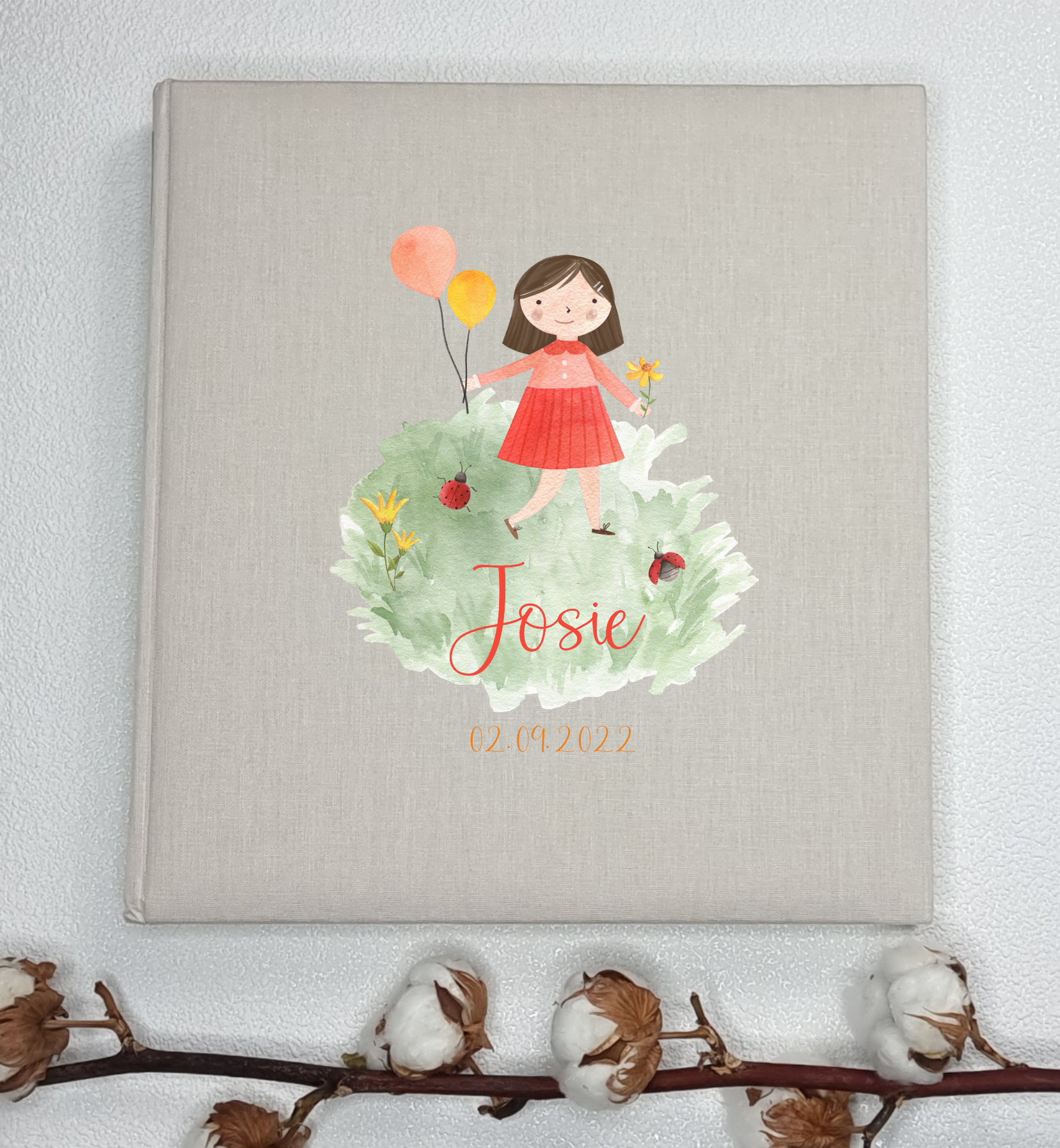 Leinenalbum - Mädchen mit Ballons