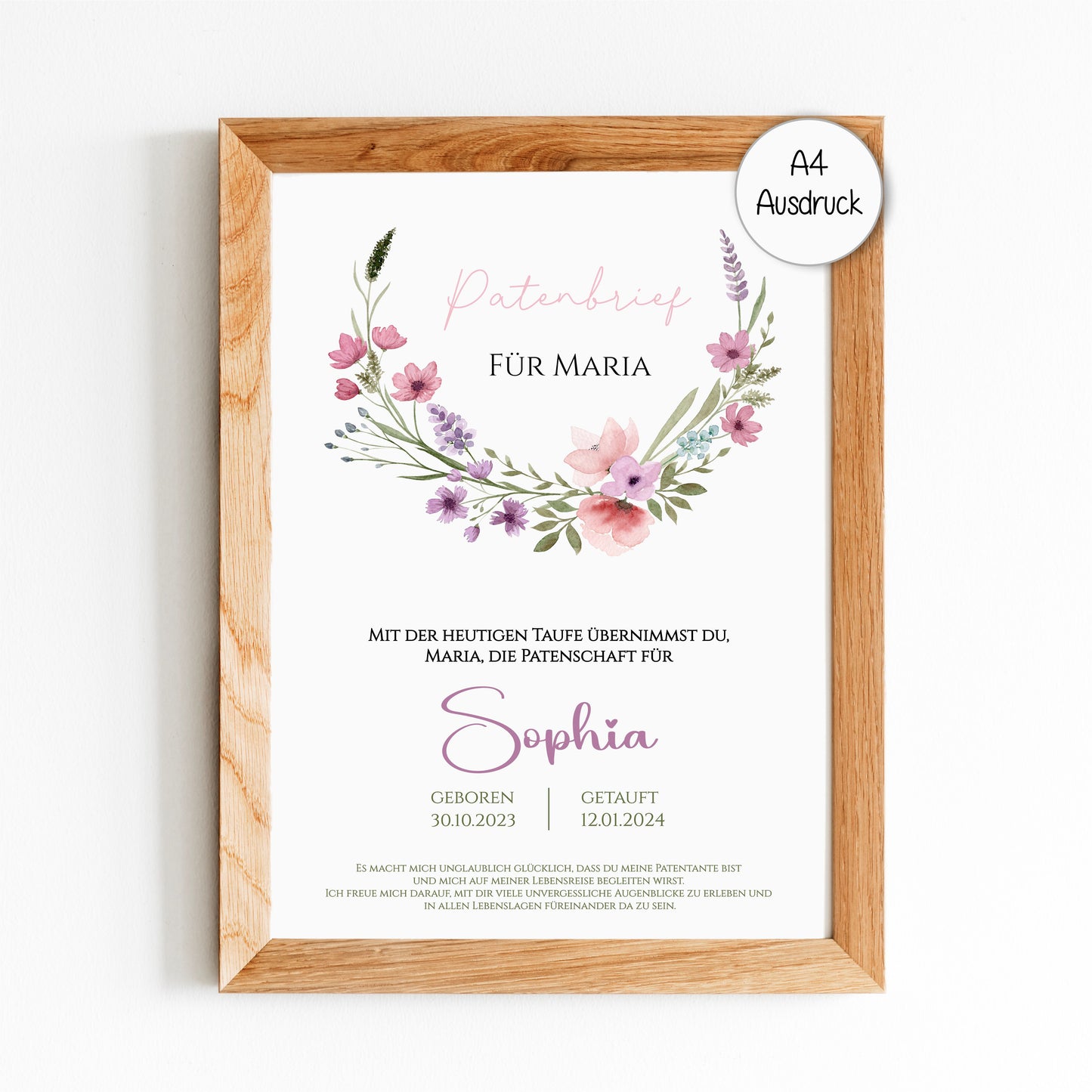 Patenbrief " Blumenwiese"