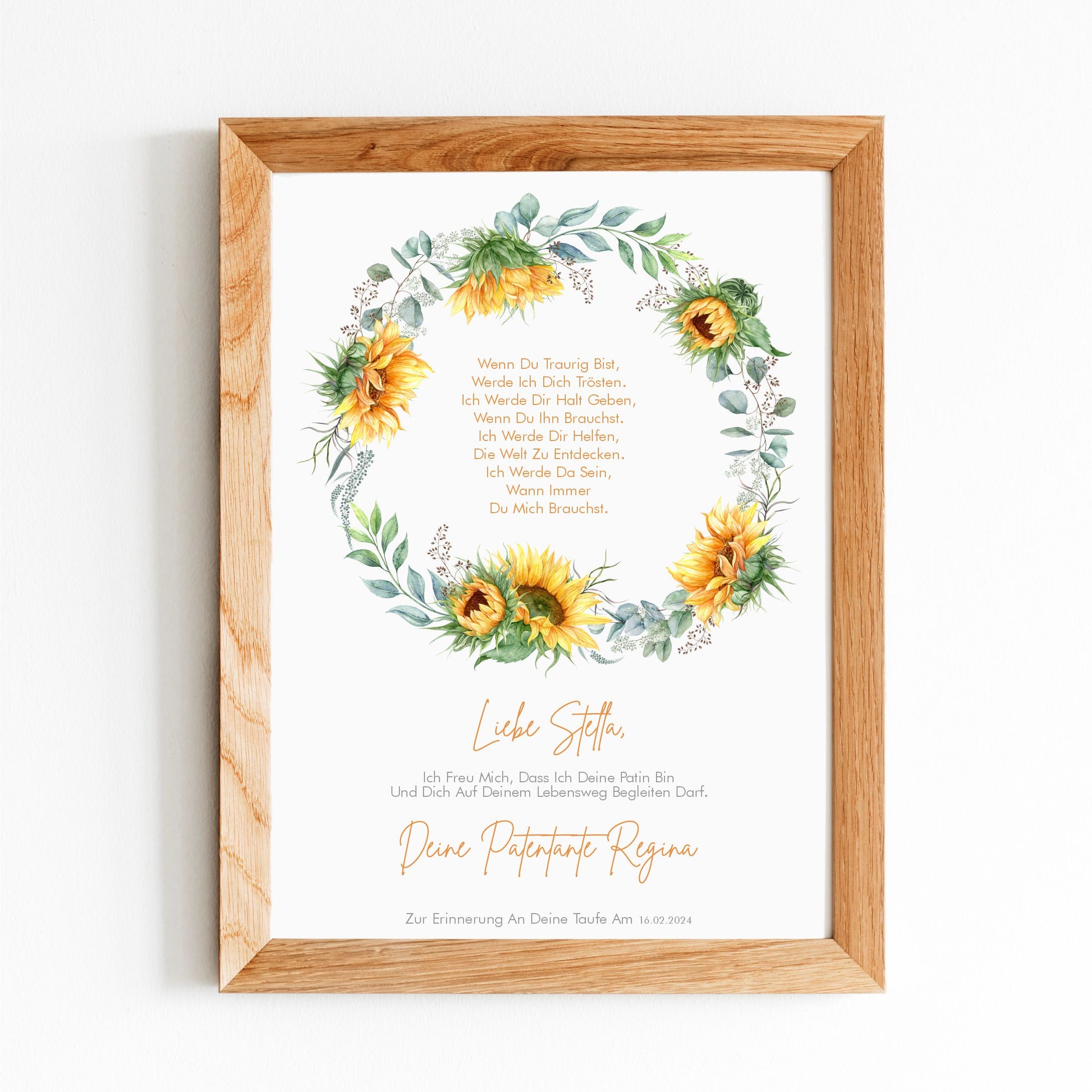 Patenbrief Sonnenblumenkranz