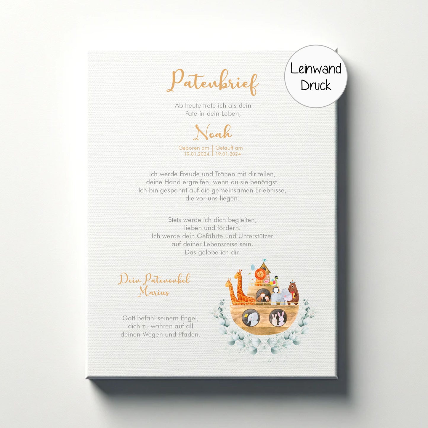 Patenbrief - Arche Noah