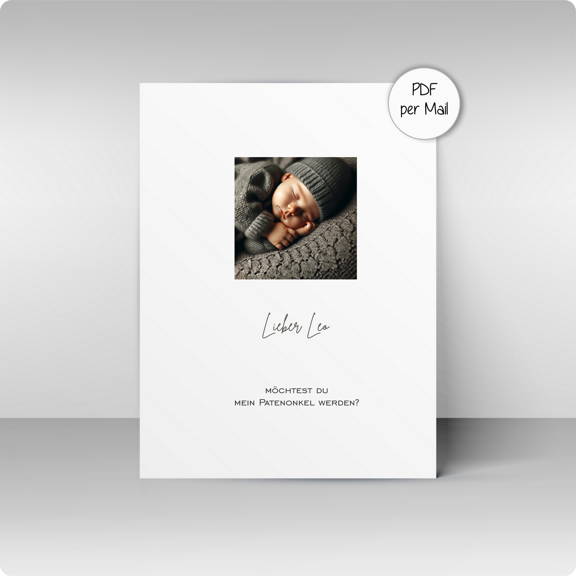 Patenbrief - Babyfoto