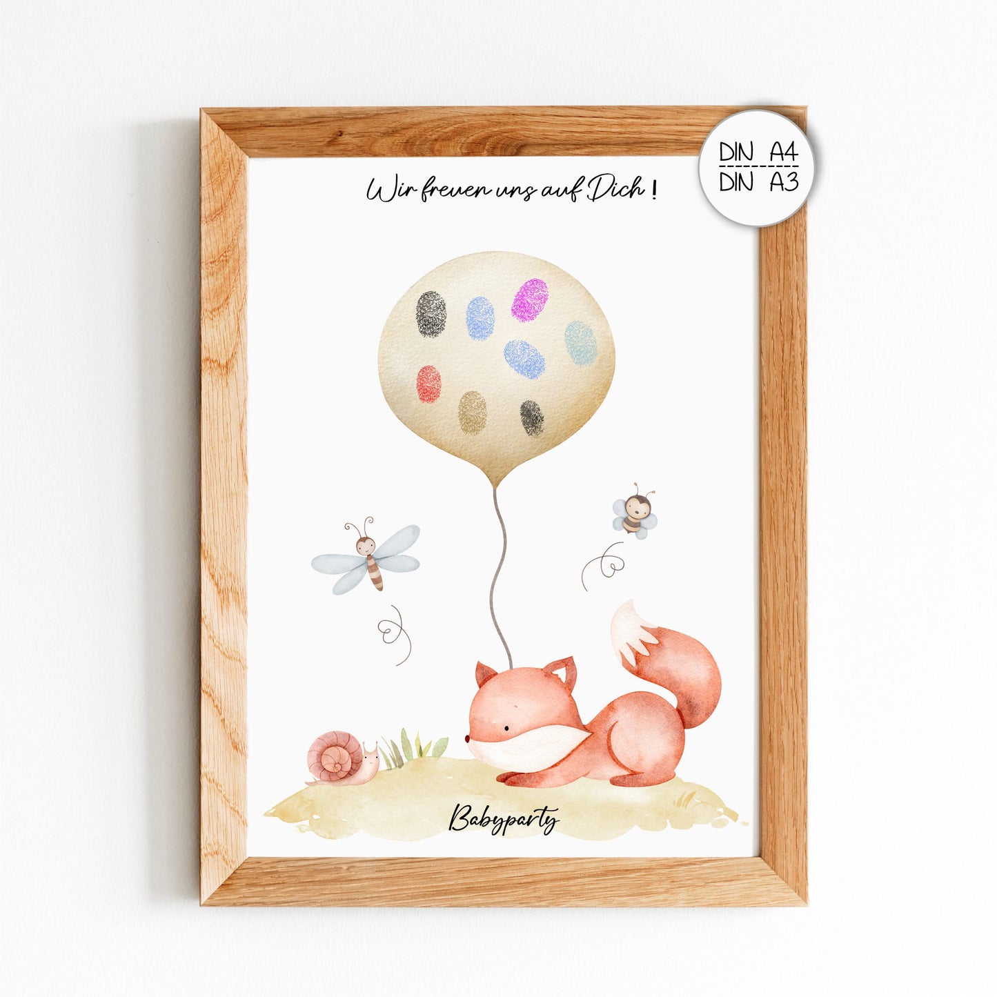Post Babyparty- Fuchs mit Ballon