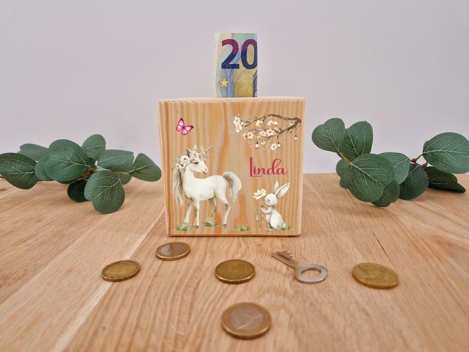 Spardose - Einhorn und Hase