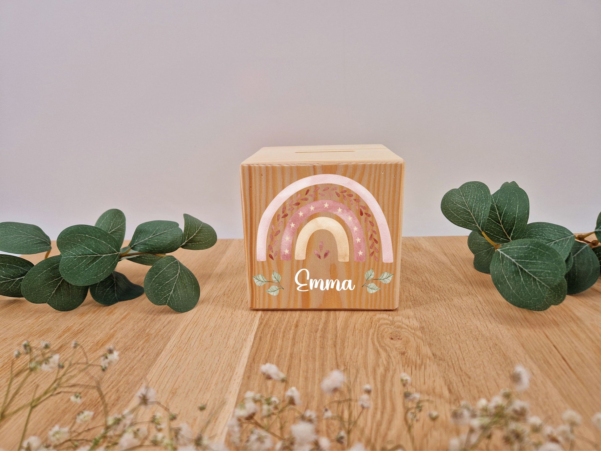 Spardose mit Rosa Regenbogen