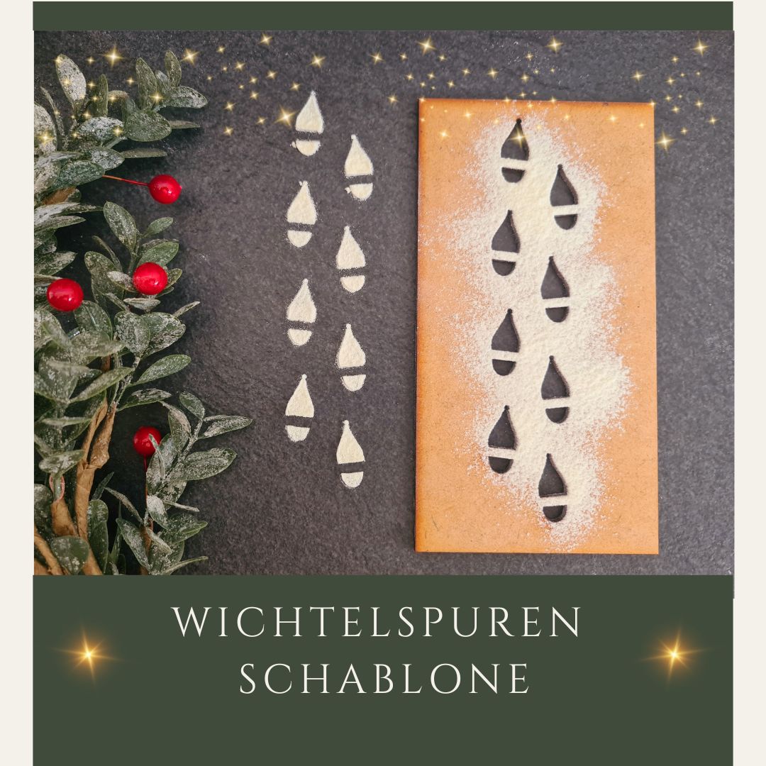 Wichtelspuren Schablone aus Holz