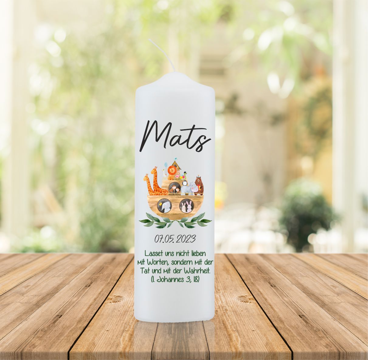 Taufkerze - Arche Noah