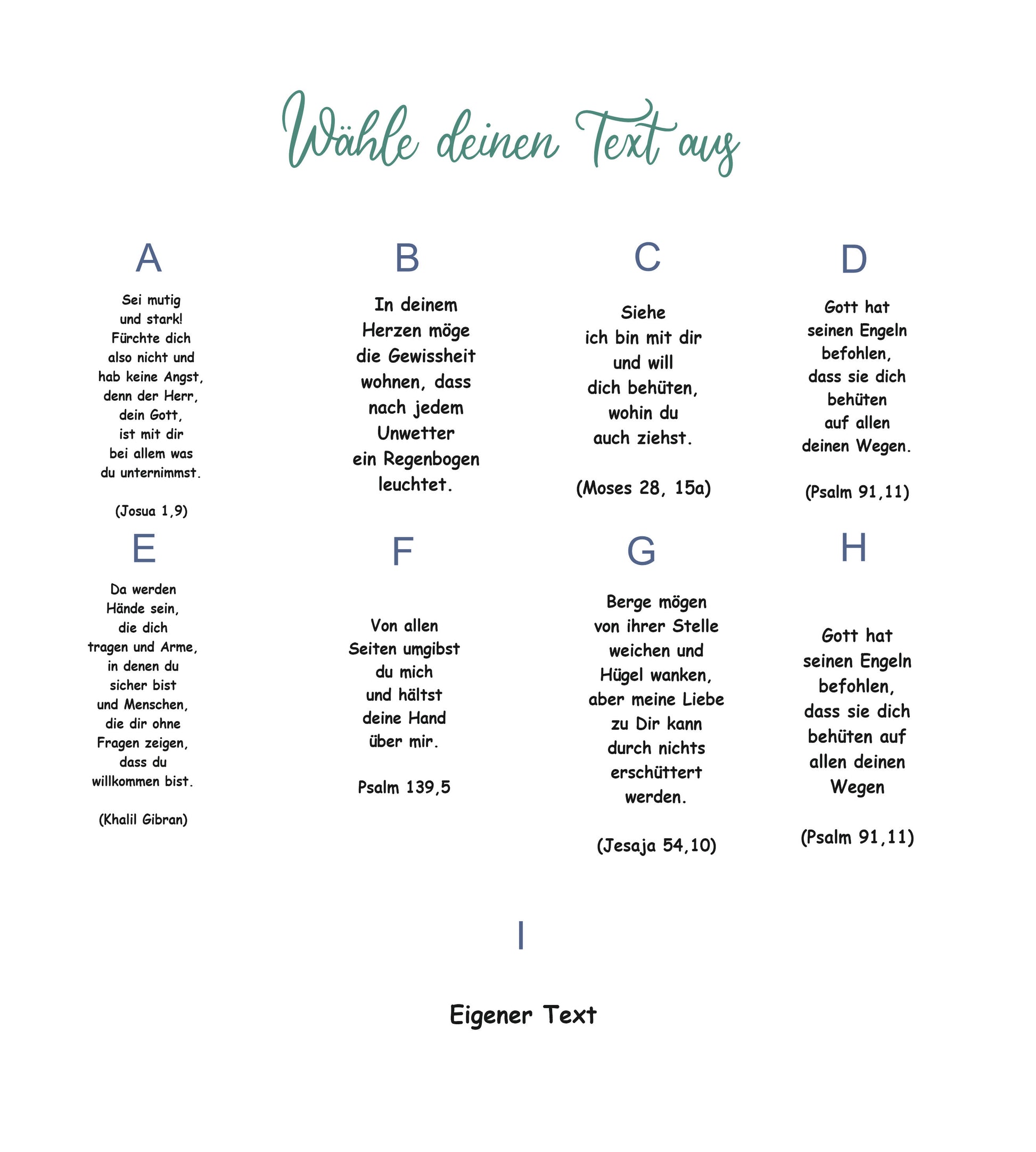 Übersicht - Taufsprüche