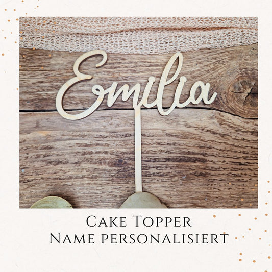 Cake Topper mit  Vornamen aus Holz