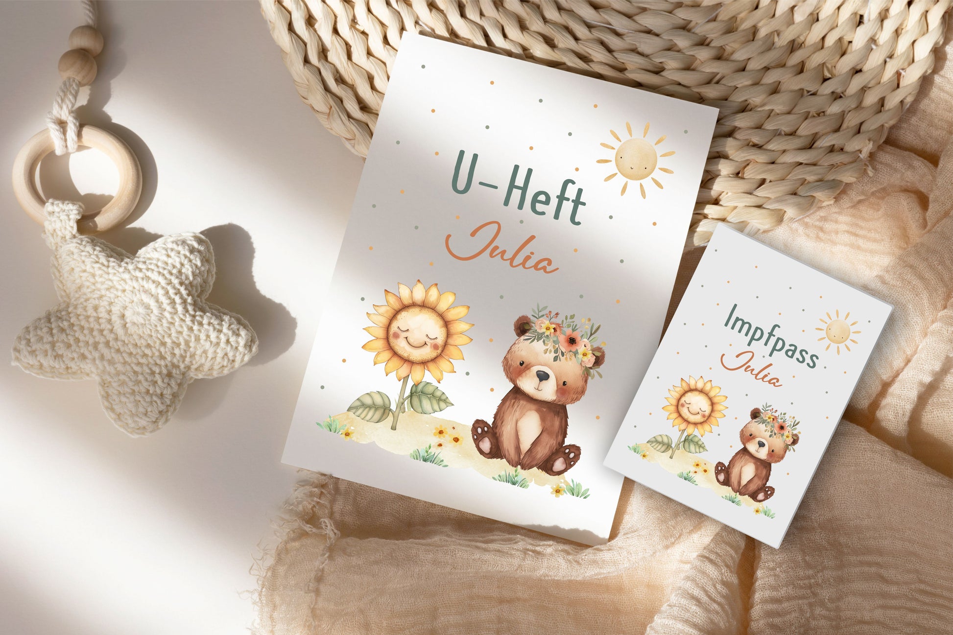 U Helft Hülle - Bär und Sonnenblume