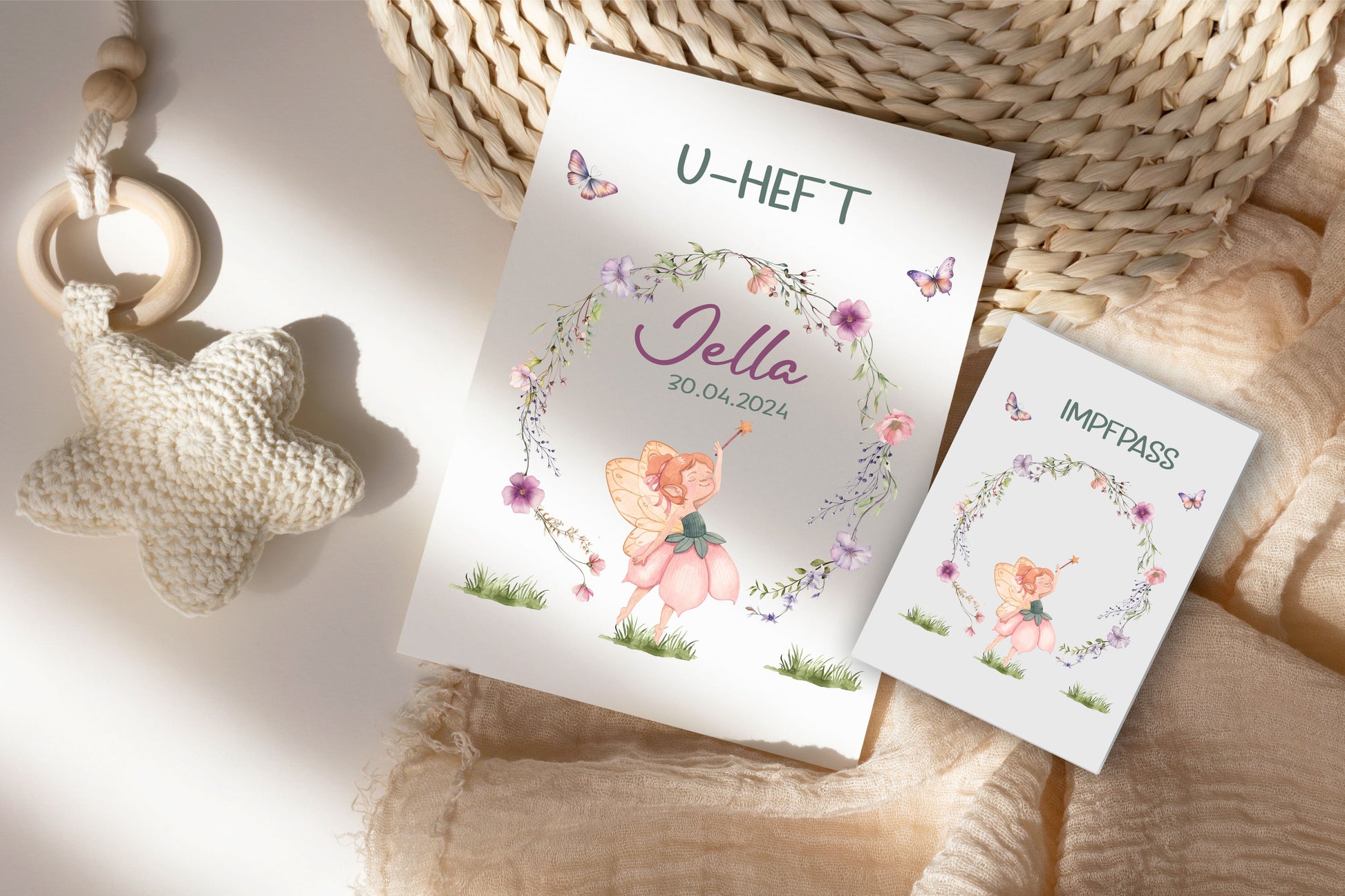 U Helft Hülle -  Fee mit Blumenkranz und Impfpass