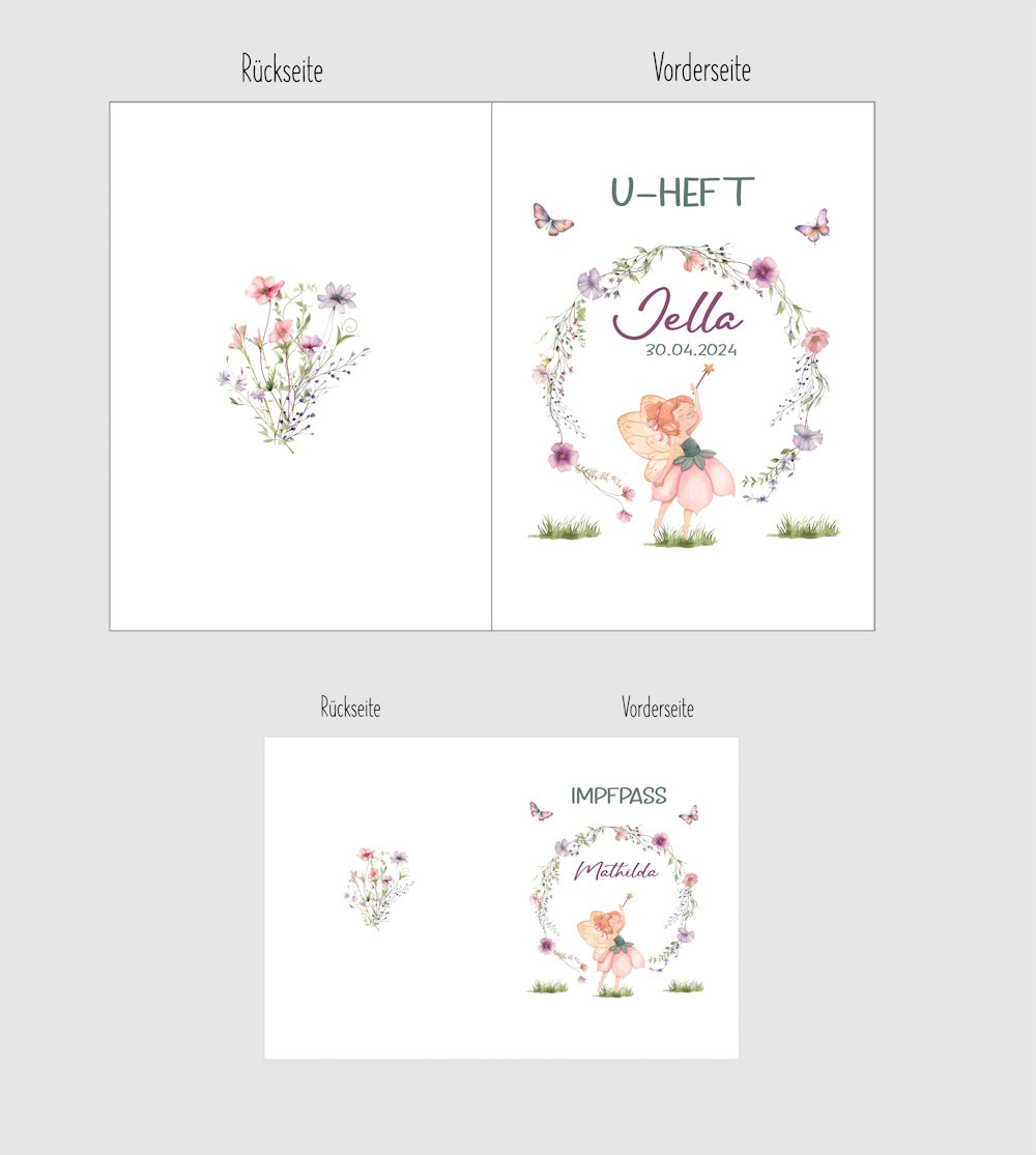 U Helft Hülle -  Fee mit Blumenkranz und Impfpass
