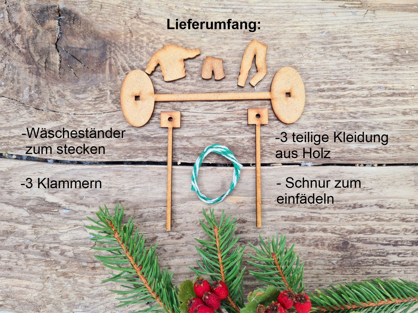 Wichtelwäscheleine Lieferumfang