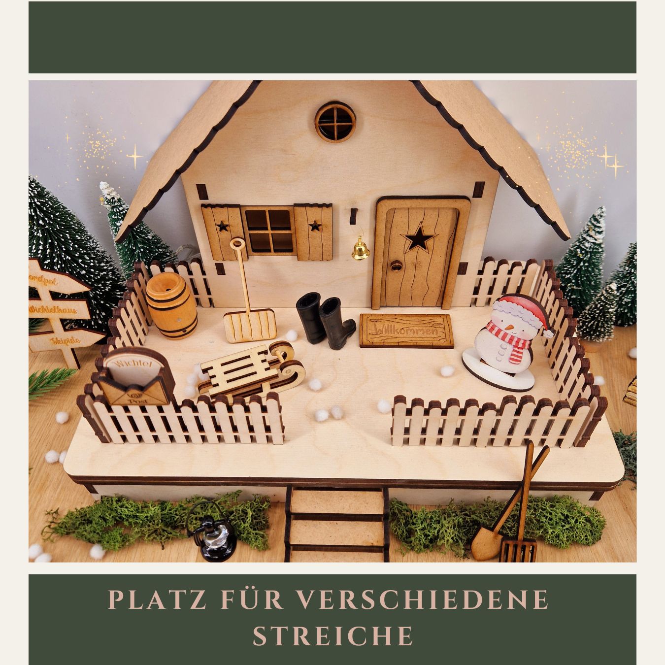 Wichtelhaus Tomte - mit Dekoration