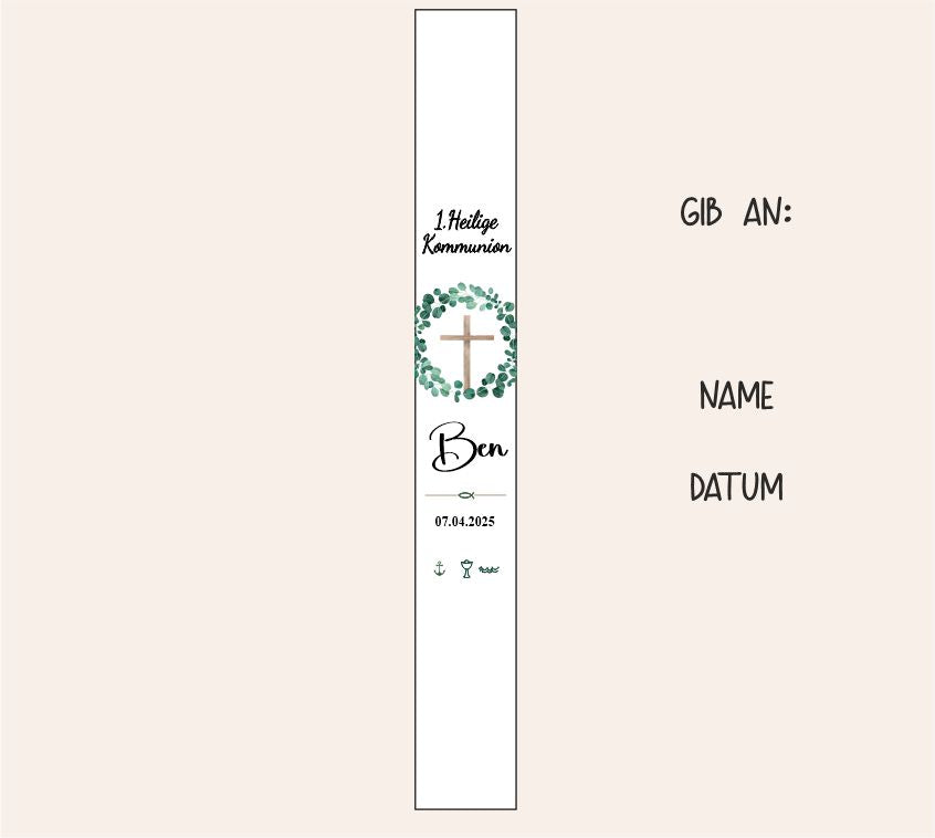 Kommunionskerze personalisiert