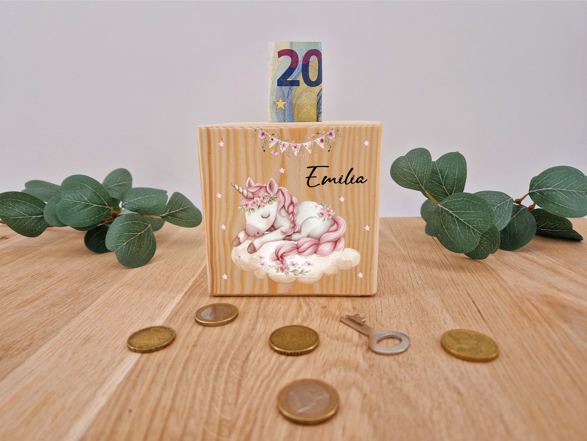 Spardose- schlafendes Einhorn