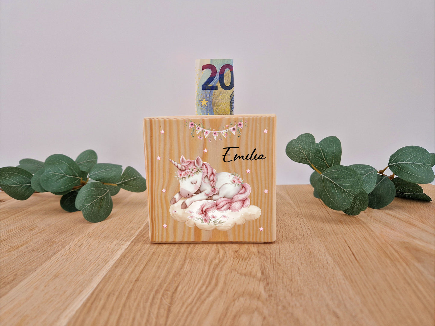 Spardose- schlafendes Einhorn