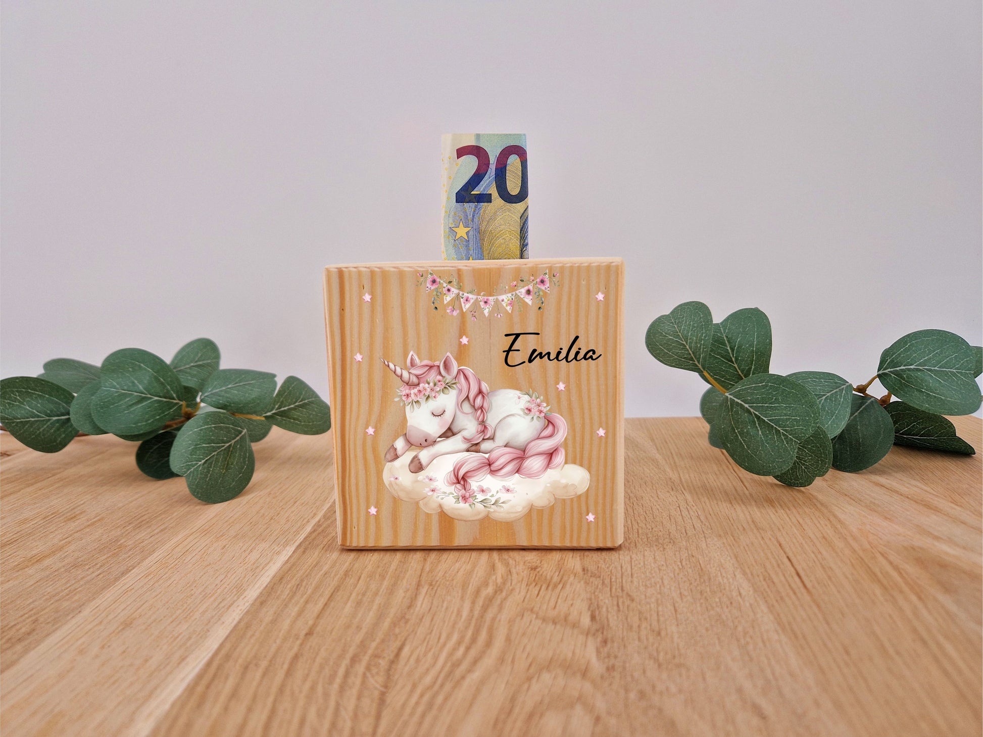 Spardose- schlafendes Einhorn