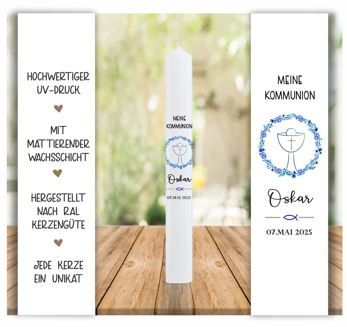 Kommunionskerze Personalisiert
