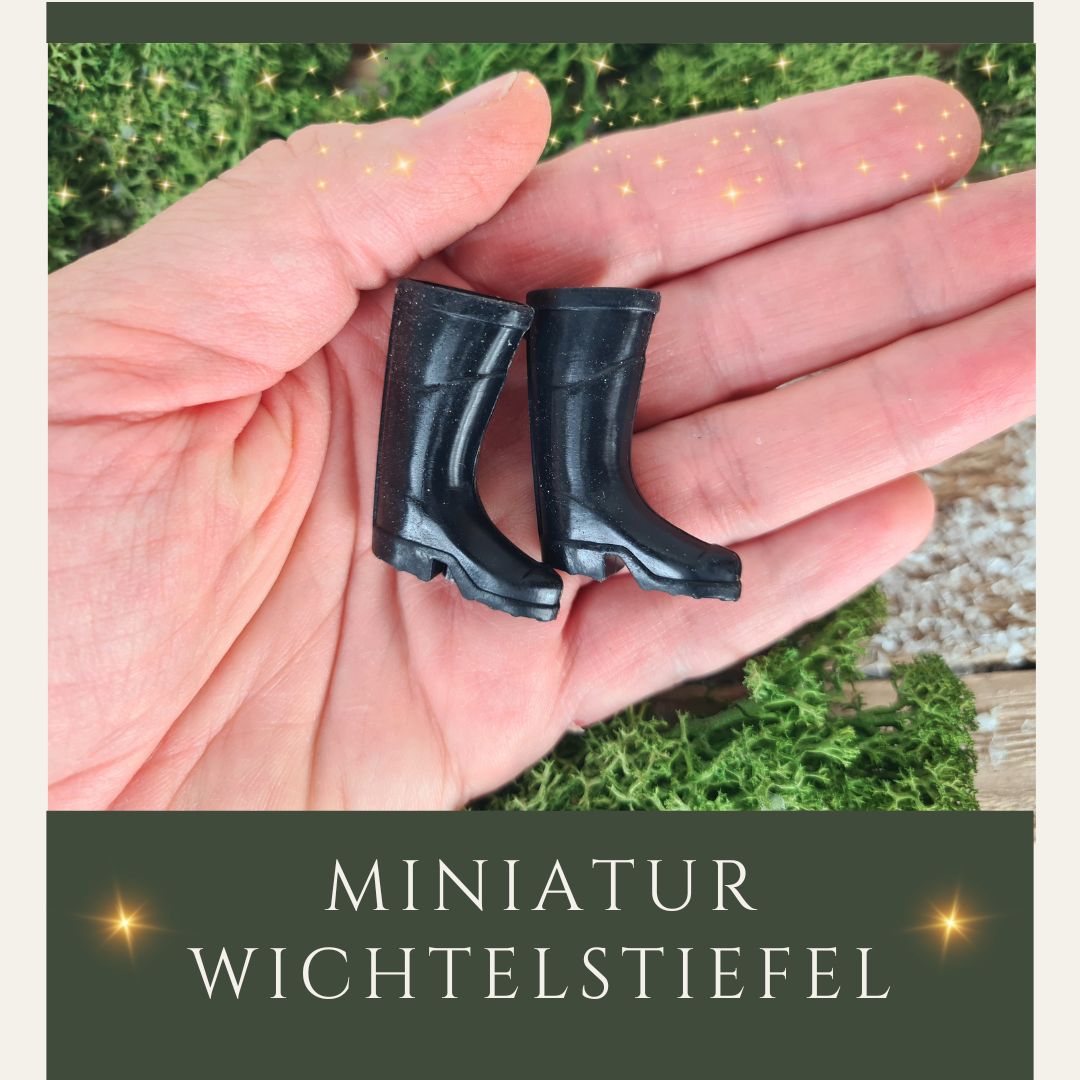 Miniatur Wichtel-Stiefel in schwarz