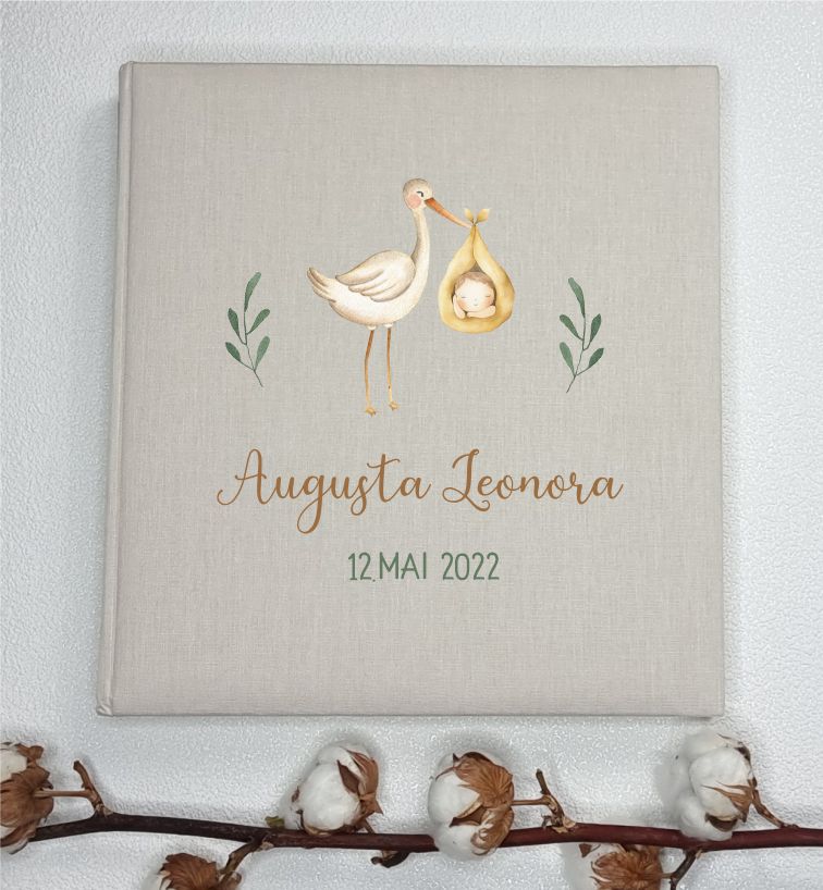 Leinenalbum - Stoch mit Baby