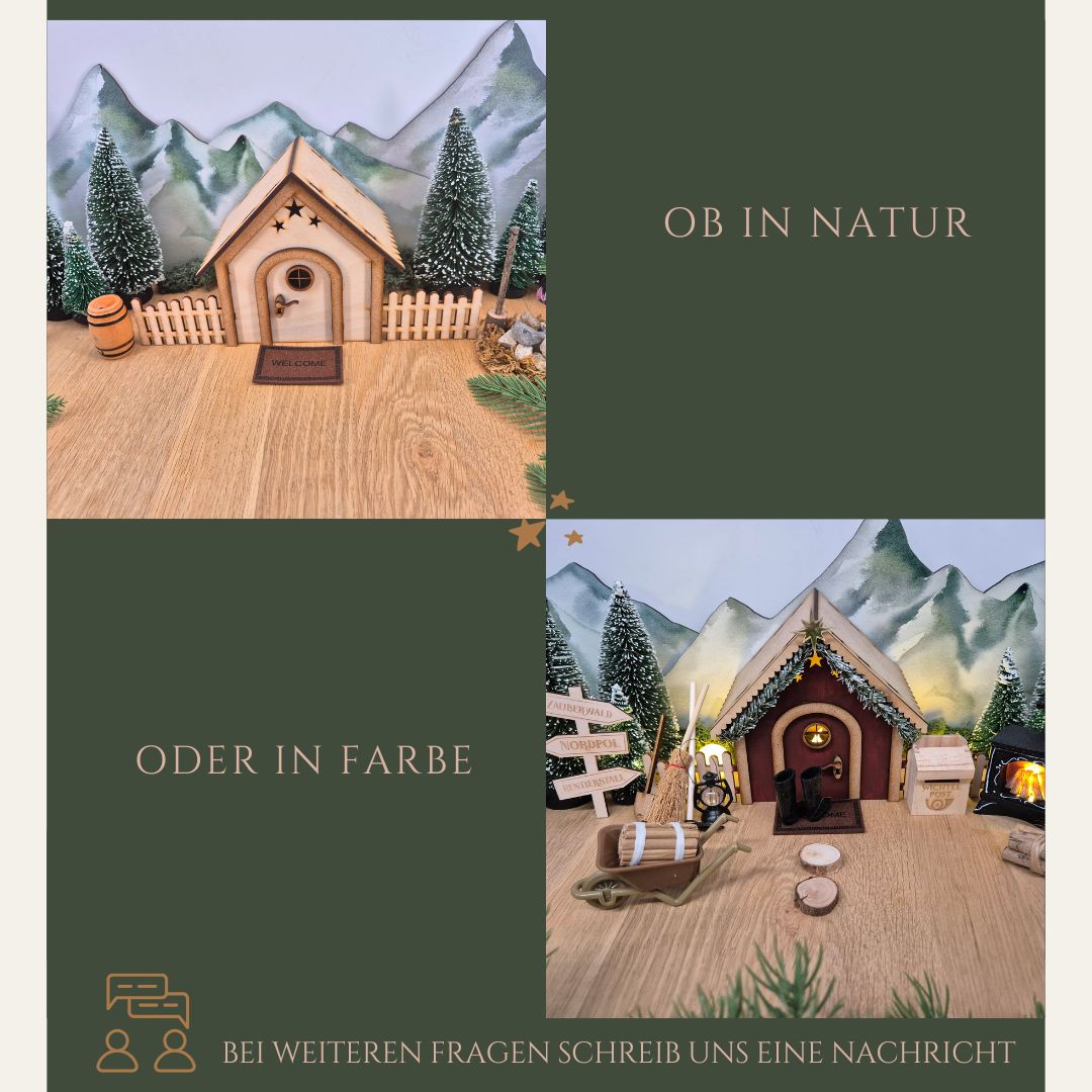 Bausatz Wichtelhaus Natur oder in Farbe 
