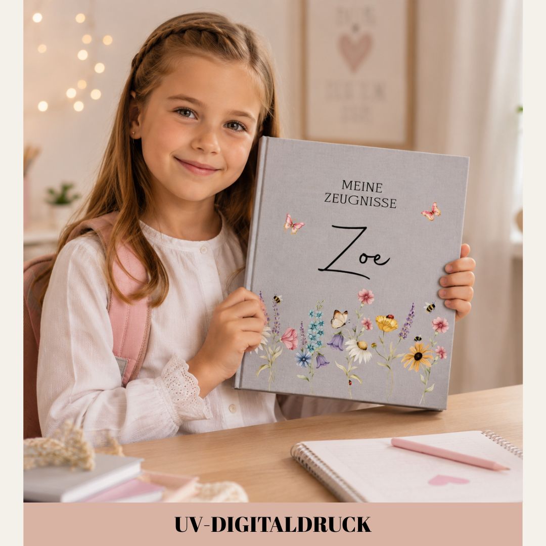 Zeugnisordner Personalisierter Blumenwiese