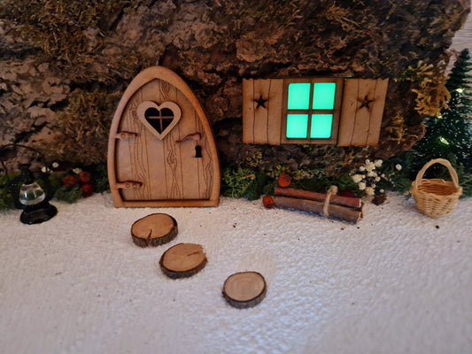 Wichtel Fenster- leuchtend - Holz