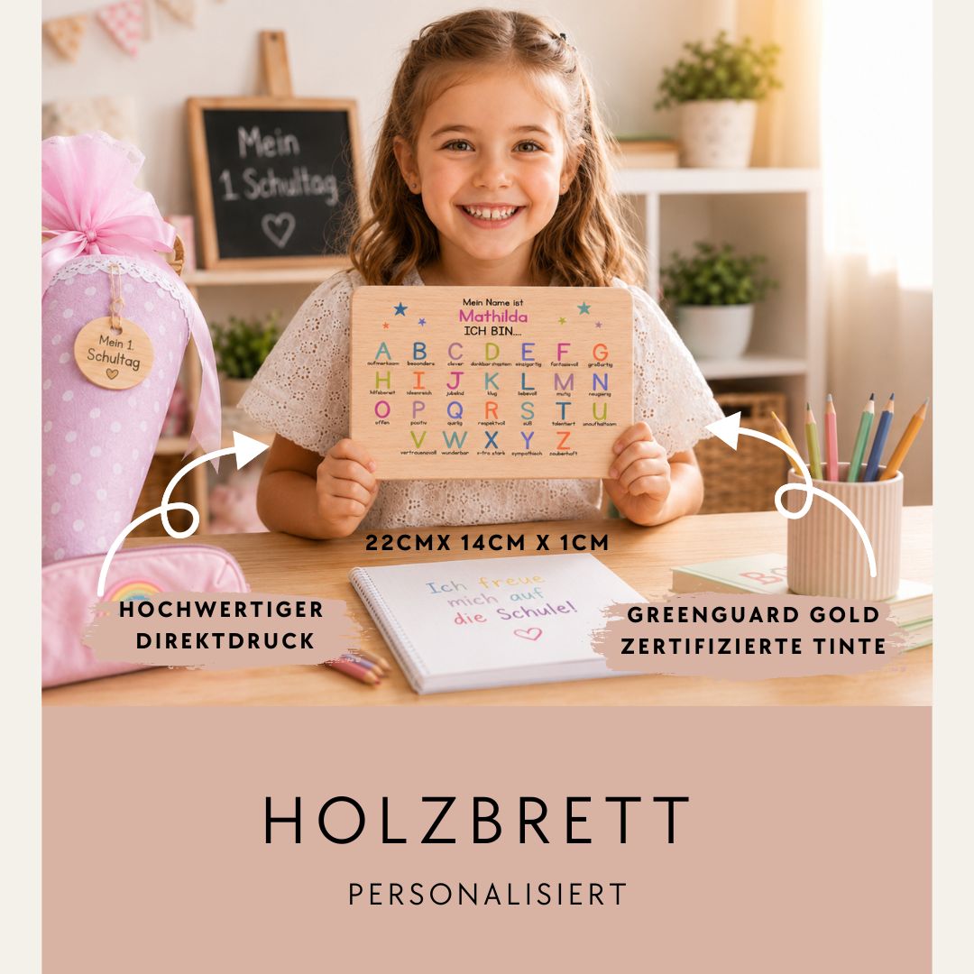 Buchenholz-Frühstücksbrettchen für Kinder Alphabet Motivation (Kopie)