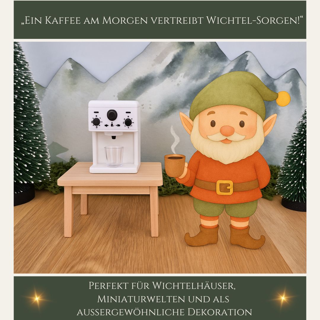 Miniatur-Kaffeemaschine mit Funktion
