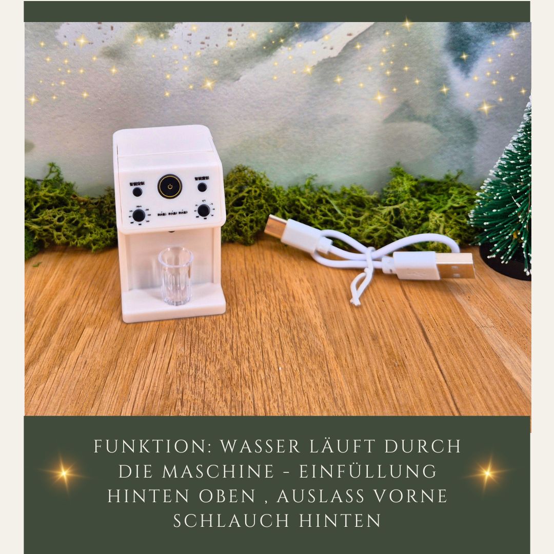 Miniatur-Kaffeemaschine mit Funktion
