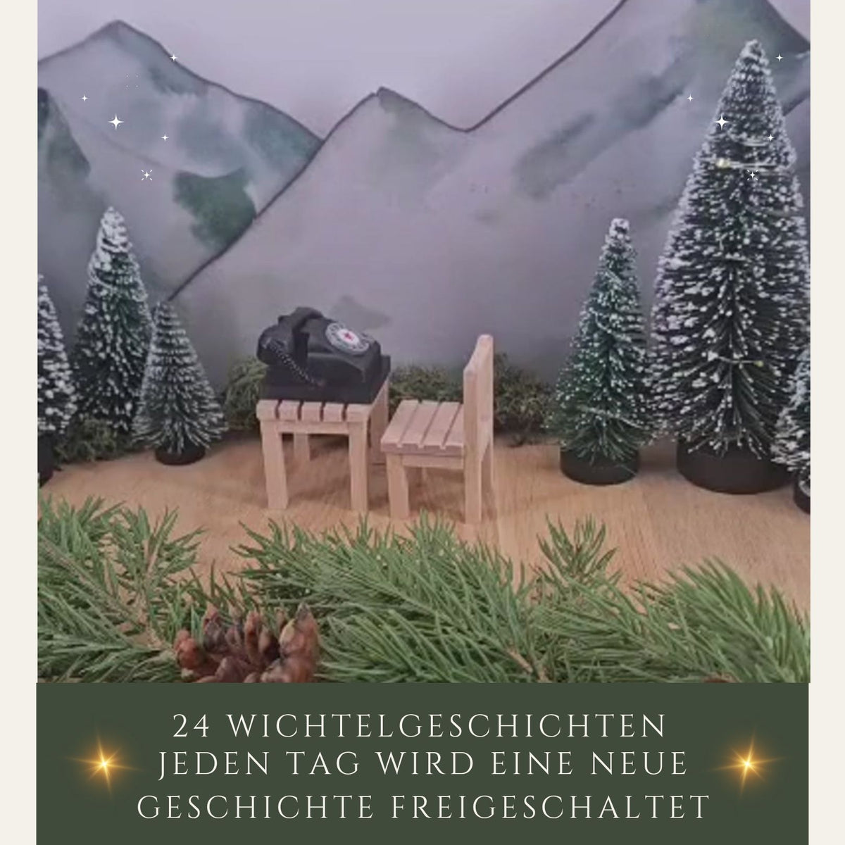 Wichteltelefon mit NFC – 24 tägliche Wichtelgeschichten vom 1.–24. Dezember