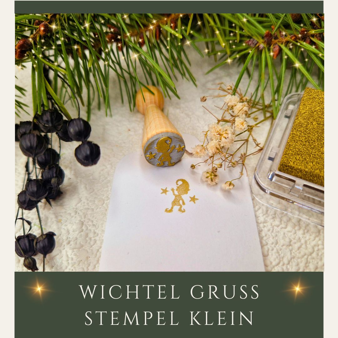 Stempel Wichtel Gruß klein