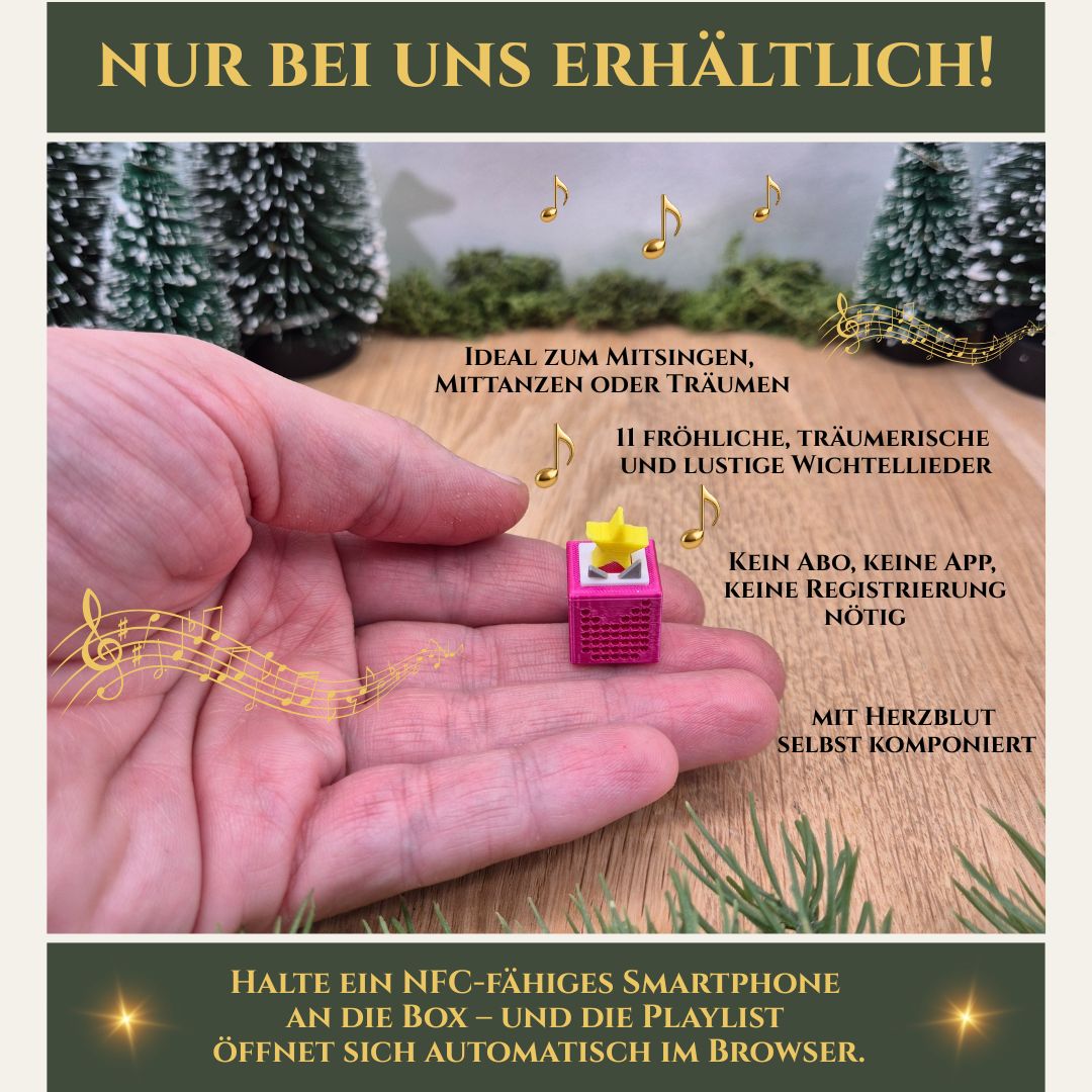 Miniatur Musik Box in 3 Farben
