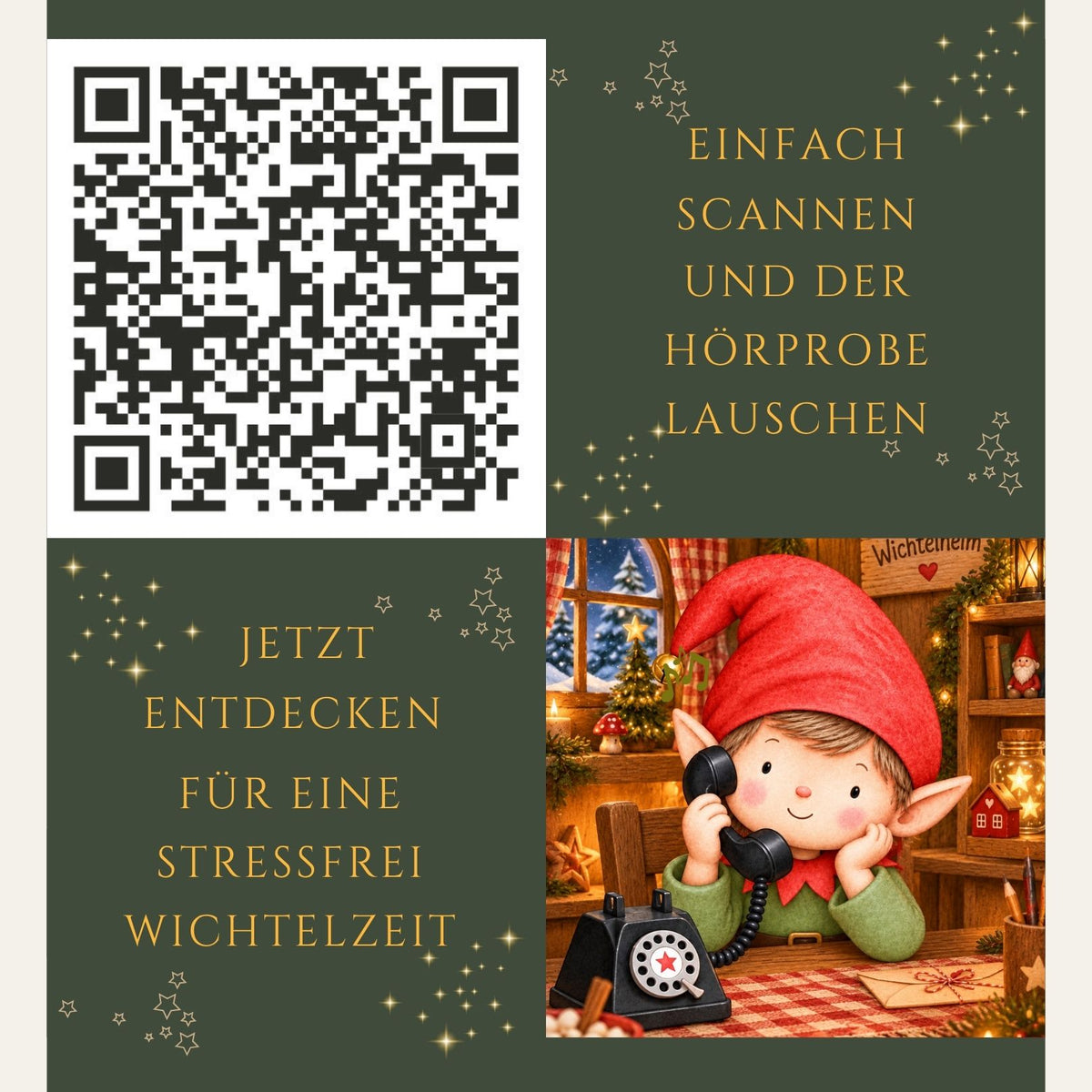 Wichteltelefon mit NFC – 24 tägliche Wichtelgeschichten vom 1.–24. Dezember