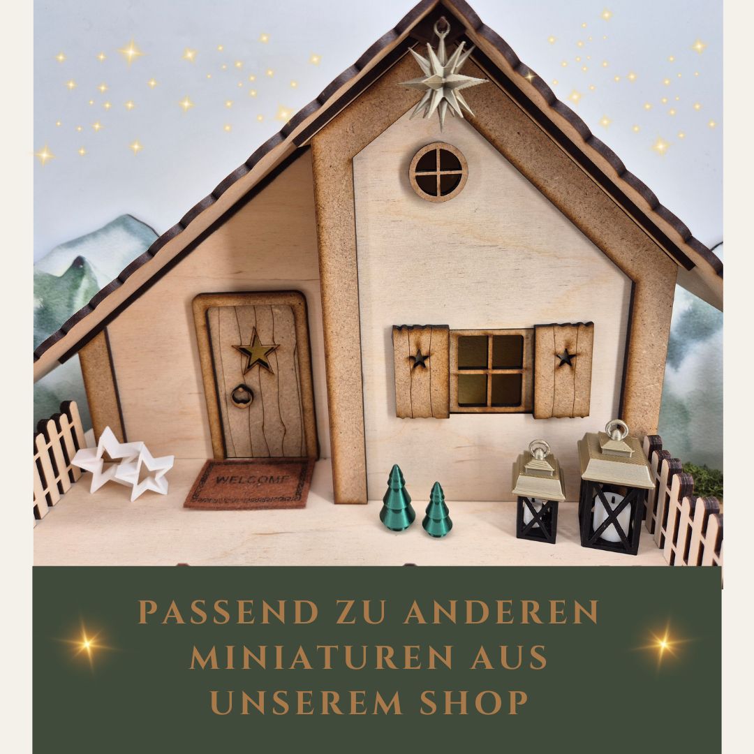 Miniatur-Laterne mit Kerze in 4 Farbvarianten