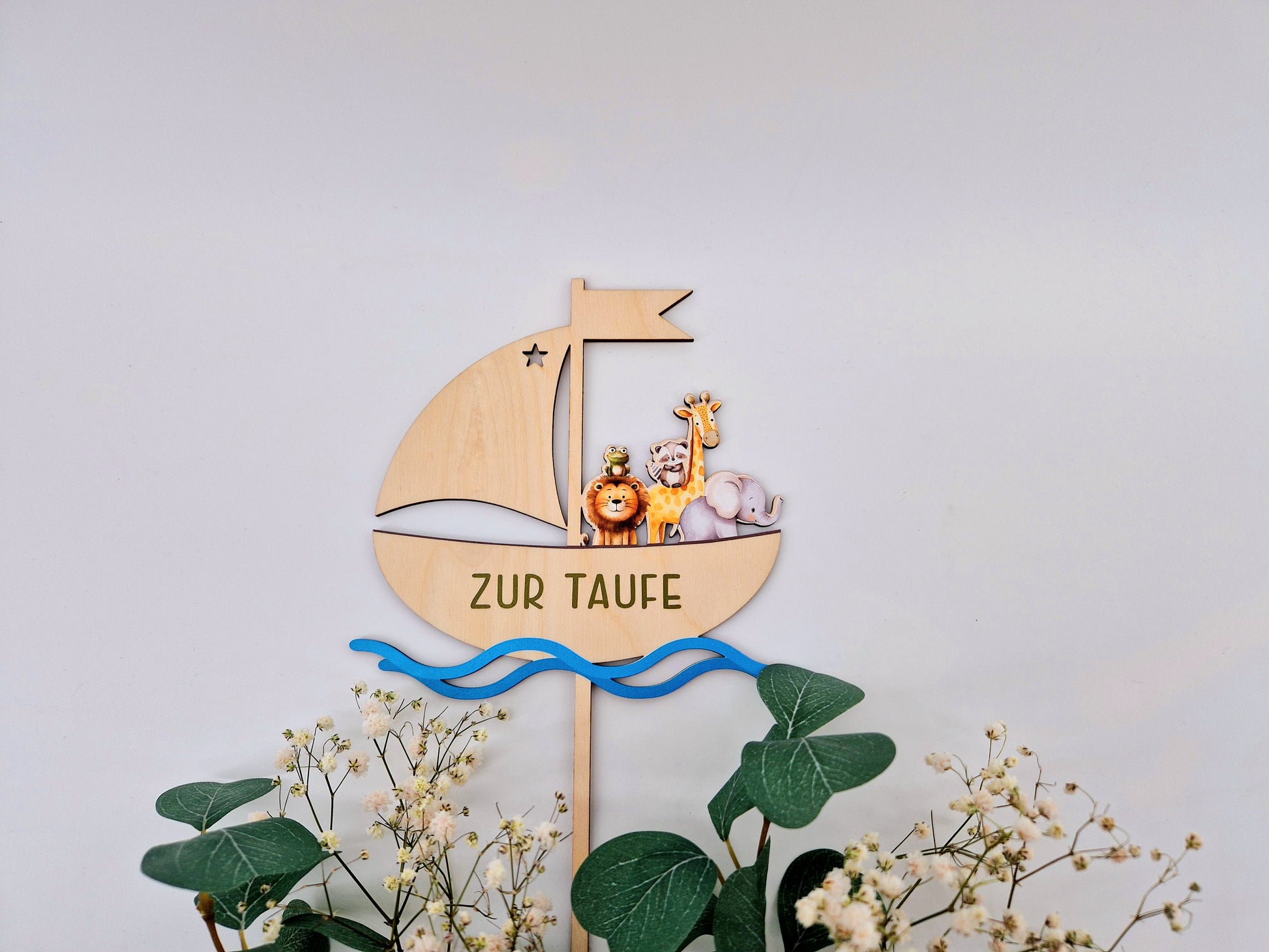 Cake Topper - Arche mit Tieren zur Taufe 