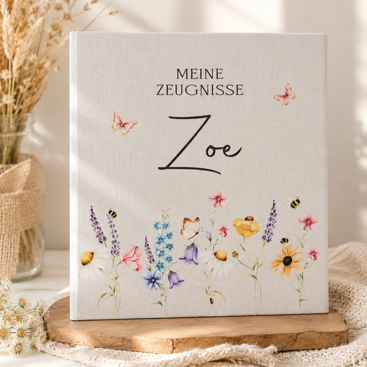 Zeugnisordner Personalisierter Blumenwiese